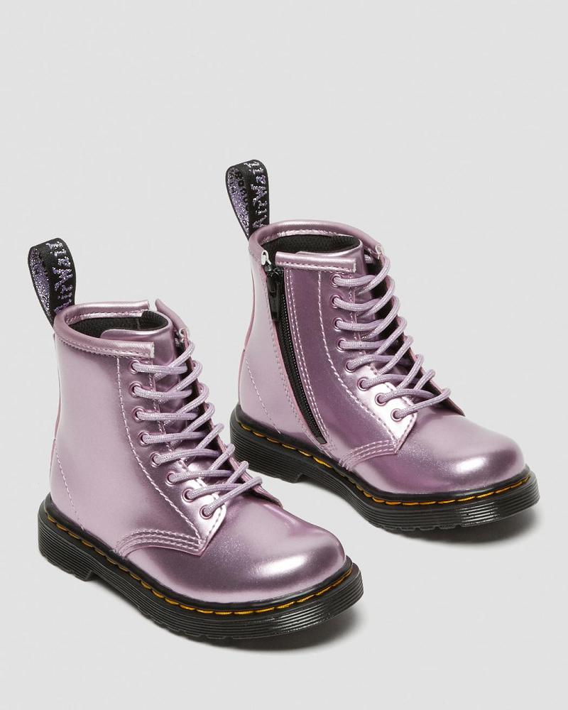 Dr Martens Toddler 1460 Metallic Snørestøvler Børn Lyserød | DK 696LIS